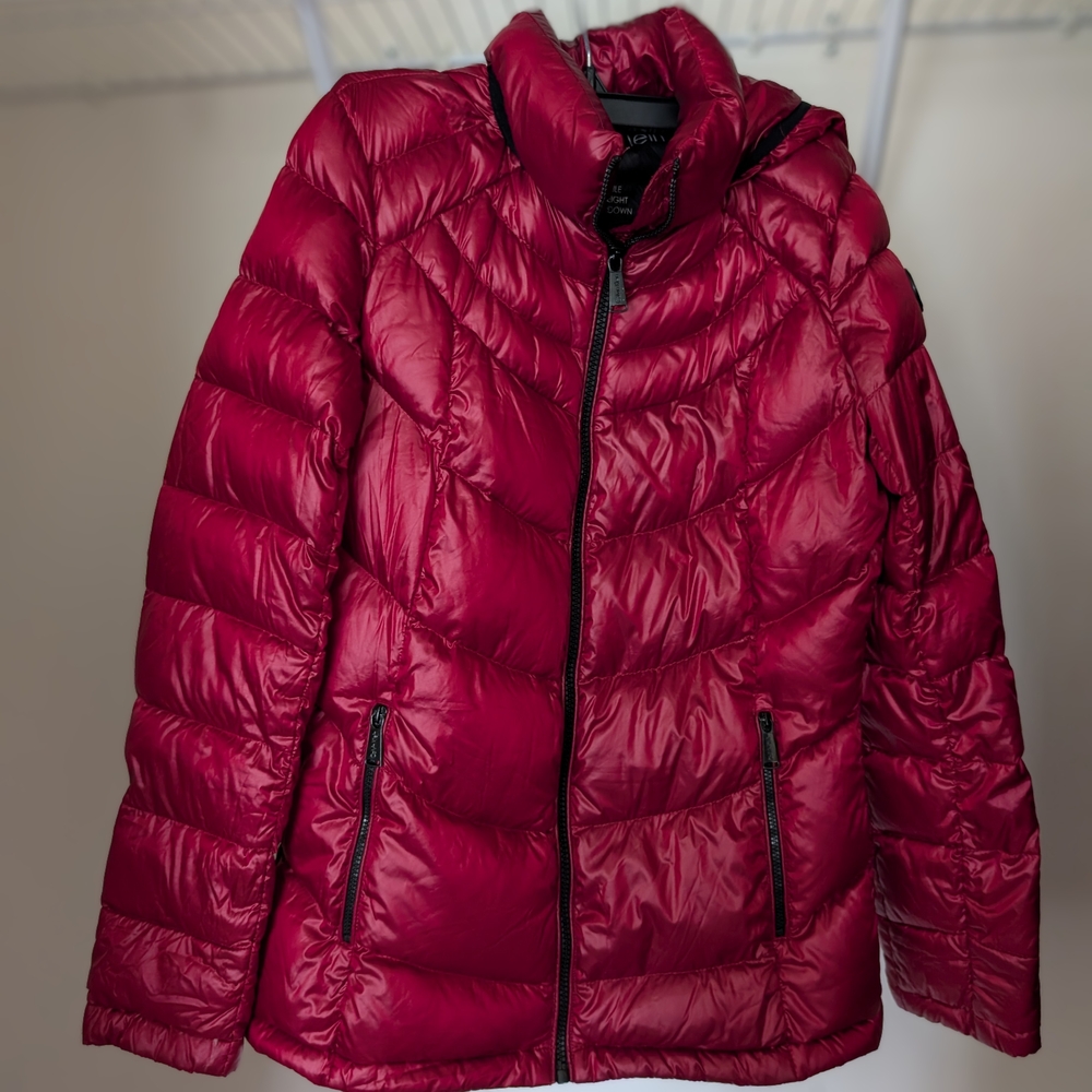 Calvin Klein Red Puffer Jacket Extra Small Packable Light Weight Premium Down